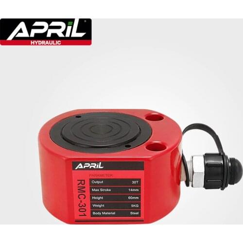 Super Thin Type Hydraulic Cylinder RMC-301 Hydraulic Lifting Jack Work Travel of 14mm Output 30 Tons