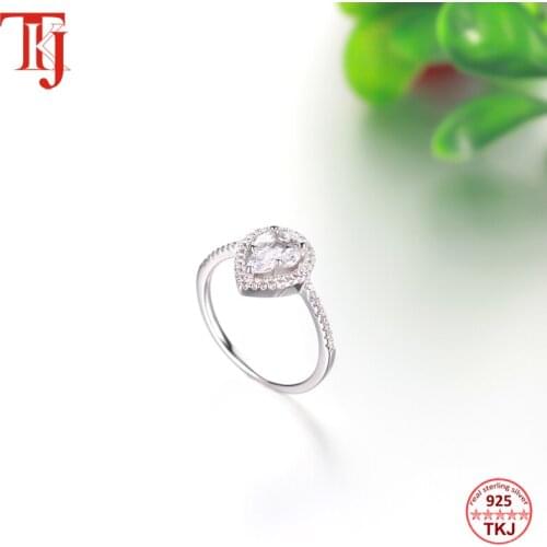 TKJ Fashion Eternal ring cubic zircon 925 Sterling silver Engagement Wedding Band Rings For Women Bridal Fine Jewelry