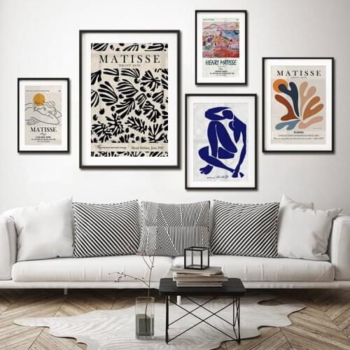 Henri Matisse Vintage Canvas Painting Abstract Cutouts Print Exhibition Poster Wall Art Picture Living Room Home Gallery Decor