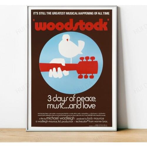 Vintage Woodstock Art Poster, Concert Poster, Wall Art Home Decor, Woodstock Poster, Art & Collectibles, Rock And Roll