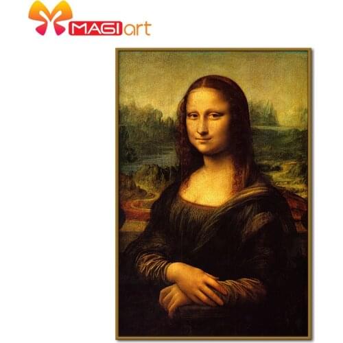 Cross stitch kits Embroidery needlework sets 11CT water soluble canvas patterns 14CT Mona Lisa-NCMP025