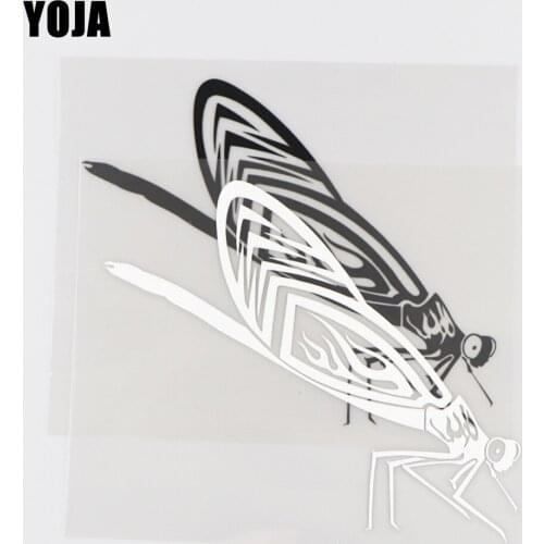 YOJA 12.3×10.1CM Handsome dragonflies Vinyl Animals Decal Car Stickers Cartoon Black/Silver 19C-0102