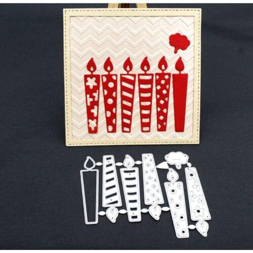 1 Set Birthday Candle Metal Cutting Dies Stencil DIY Scrapbooking Album Stamp Paper Card Embossing Decor Crafts