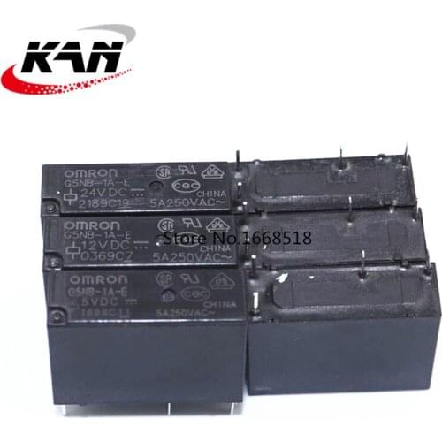Free Shipping 10PCS 5V 12V 24V Power Relays G5NB-1A-E- 5VDC 12VDC 24VDC 5A 250VAC 4PIN
