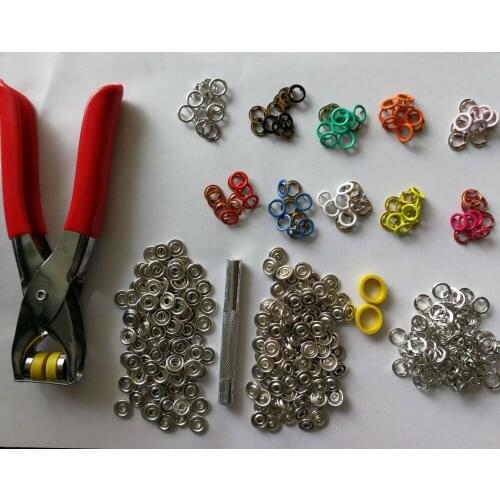 100 Sets 10 Colors 9.5mm Copper Prong Snap Buttons Fasteners Press Studs Poppers Romper Buckle Snap +1pc Plier Tool