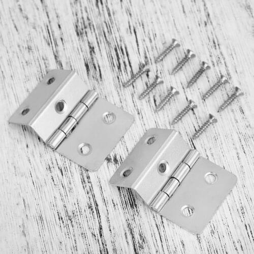 2Pcs Decorative Hinges Kitchen Cabinet Door Folded Hinges Furniture 5 Holes Drawer Hinges For Jewelry Boxes Furniture Fittings