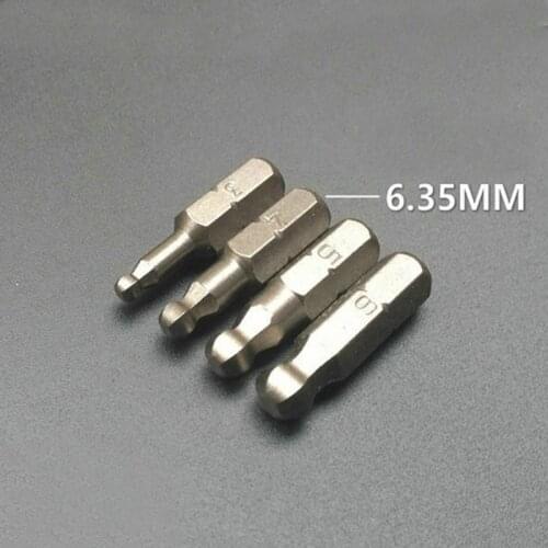 4Pcs S2 Steel Ball End Screwdriver Hexagon Head Screw Bit Kit 1/4" Hex Shank Hand Tools for Universal Ratchet Wrench