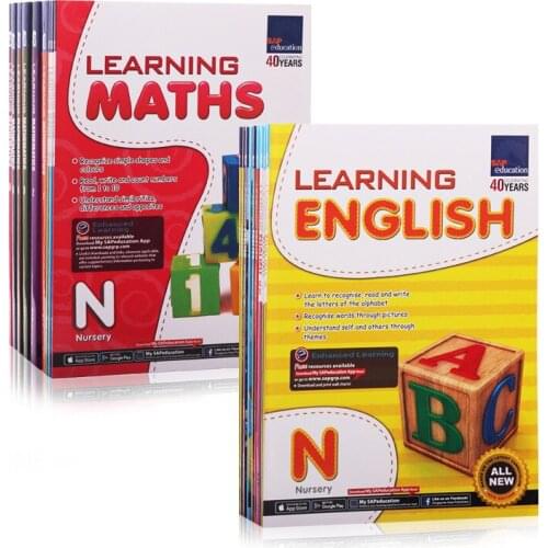 9 Pcs/Set Sap Learning English Collection N-G6 Children Exercise Book Singapore kindergarten Primary School Math Textbook