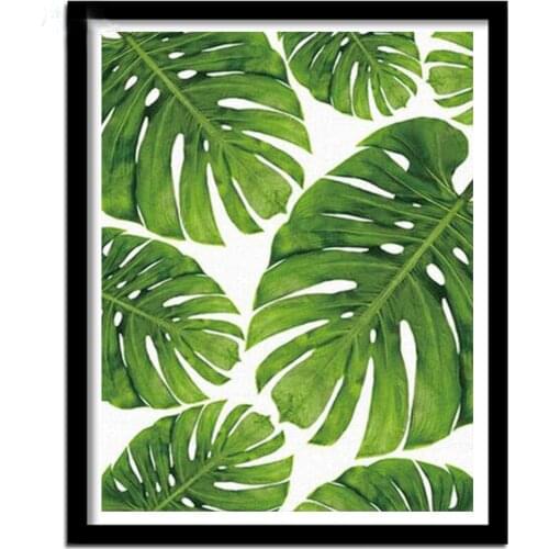 Plants green leaves Diamond Painting Cross Stitch Scenic Full Square Rhinestones 5D Diy Diamond Embroidery Diamond mosaic