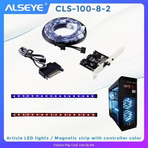 ALSEYE CLS-100 RGB Fan and LED Strips Controller Computer Case Backlight (1 pair) Silicone IP68 Magnetic 30cm Strips