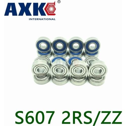 Axk Free Shipping S607zz 7x19x6mm S607 Zz Stainless Steel Ball Bearing S607 2rs S607zz S607-2rs