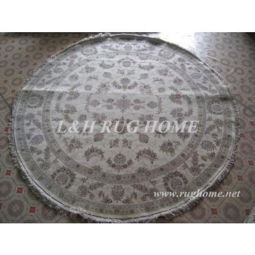Free shipping 8'X8' 160 Line Round Wool & Silk Oriental handmade persian carpet, Persian Rug