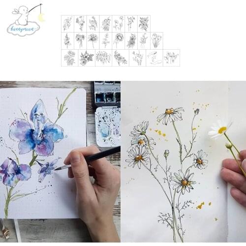 CH Flower Set Clear Silicone Stamp Seal Yourself Scrapbooking Album Sheets Decorative Clear Stamp Card Decor