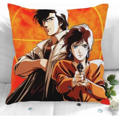 Animation City Hunter Pillow Cover Bedroom Home Office Decorative Pillowcase Square Zipper Pillow Cases Satin Soft