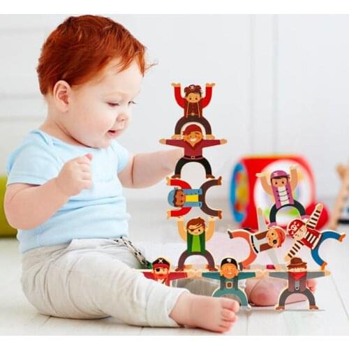 Wooden Hercules Balance Building Blocks DIY Stacking Jade Wooden Toys Wooden Blocks Kids Educational Toys For Children Gifts