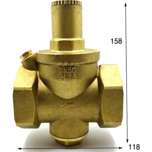 DN50 2" BSPP Female Brass Pressure Relief Vavle Safety Adjustable Big-Body Width 118mm Max 16Bar