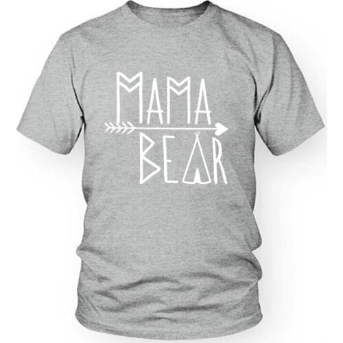 Letter Printed Mama Bear Tee Summer T-shirts Large Size Female Tshirt Shirts Short Sleeve Tshirts Women Harajuku