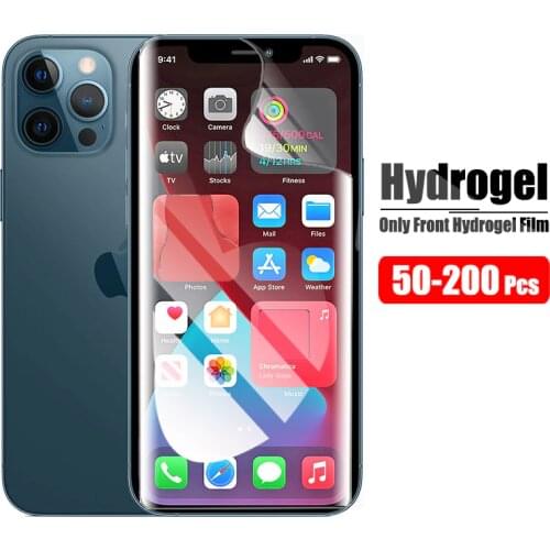 50-200Pcs Hydrogel Film On For Apple iPhone XS Max XR X 11 12 Pro 6 6S 7 8 Plus SE 2020 Screen Protector Front Protection Film