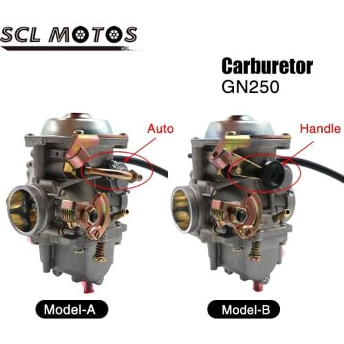 SCL MOTOS Motorcycle GN250 Carburetor Auto/Handle Choke PD34 34mm Carb With Rubber Adapter For Suzuki GN250 250QY 300CC-400CC