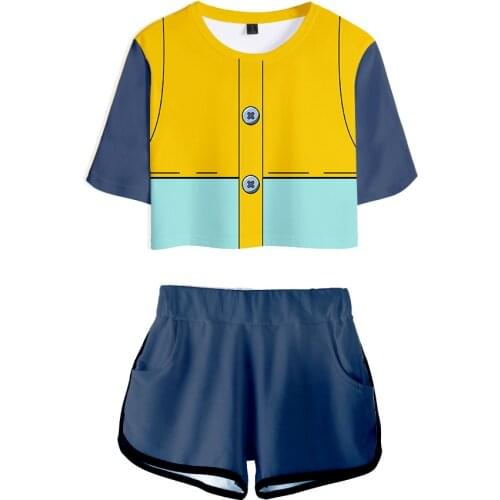 The Seven Deadly Sins Nanatsu No Taizai Two Piece Set Women Summer Short Sleeve Crop Top + Shorts 2020 Hot Sale T-shirt Clothes