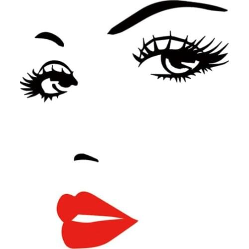 1pc Pretty Eyelashes Eyebrow Wall Sticker Big Eyes Love Heart Sexy Girls Lip Wall Stickers For Living Room Art DIY Home Decor