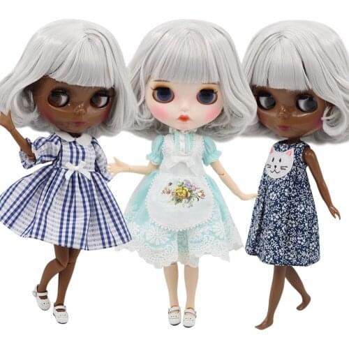 ICY DBS Blyth 1/6 bjd dolls 30cm customized matte face with nude joint body white hair for girl gift BL1003