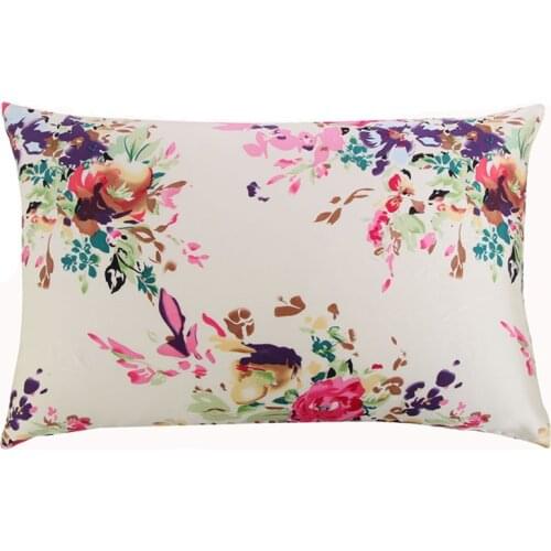 LISM 100% nature mulberry floral silk pillowcase zipper pillowcases pillow case for healthy standard queen king