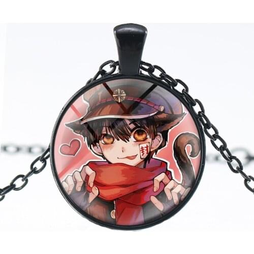 Cute Toilet-Bound Hanako-Kun Necklace Anime Jibaku Shounen Hanako Kun Glass Dome Cabochon Pendants Necklaces Jewelry