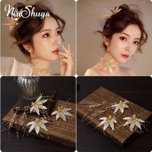 NiuShuya Fashion Sweety Hair Pins Flowers Hairpins Bridal Hair Accessories Handmade Crystal Jewelry Hairwear