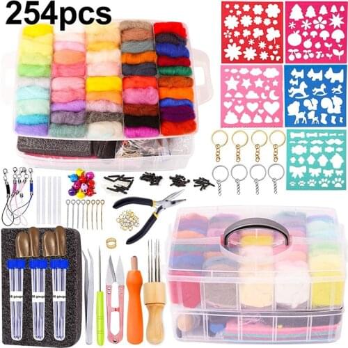 KAOBUY 254pcs Needle Felting Kit With 50 Color Felting Wool For Felting Needle Felting Supplies Needle Felting Tools For Starter