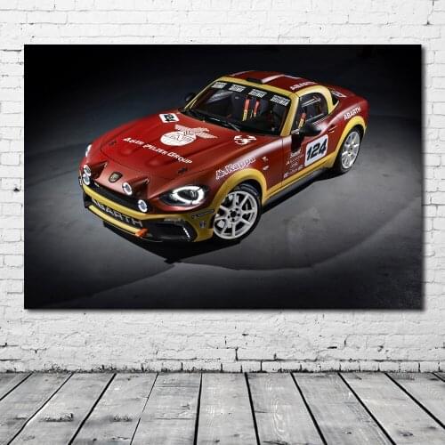 Wall Art Picture 2016 Abarth 124 Rally Tunning Car Racing Car Vehicle Painting canvas posters and prints Modern Home decoration
