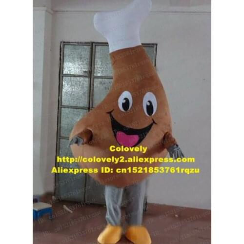 Delicate Brown Chicken Drumsticks Zancos De Pollo Smoked Turkey Leg Mascot Costume Cartoon Character Mascotte Gray Hands ZZ1042