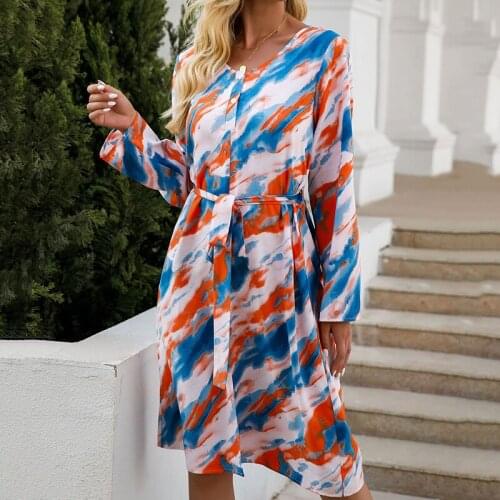 Dress Woman Button-up Long Sleeve Midi Dress Belt Casual Plus Size Basic Retro Streetwear Dresses For Women 2021 Vestidos Robe