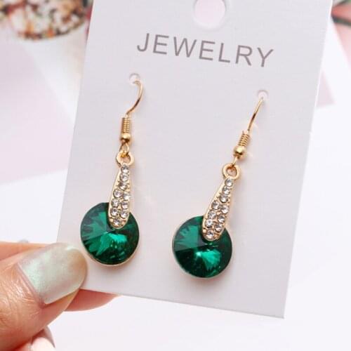 Hesiod Luxury Clear Crystal Dangle Earrings Female Gold-plated Long Drop Earring For Women Bridal Fashion Jewelry Gift Brincos