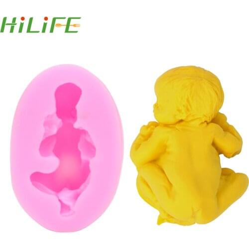 HILIFE Bakeware Fondant Cutter Chocolate Cookie Cake DIY Decorating Tools 3D Sleep Baby Silicone Mold Cake Baking Mould