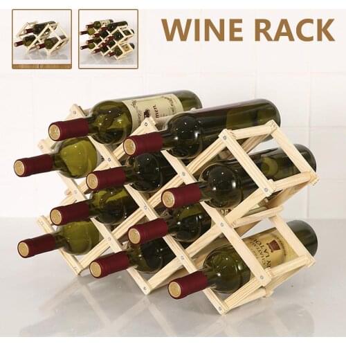 Collapsible Wooden Wine racks bottle cabinet stand Holders wood shelf organizer storage for retro display cabinet