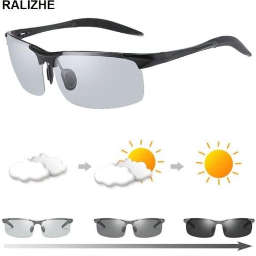 Men Women Photochromic Sunglasses Polarized UV400 Aluminium Magnesium Driving Rider Sports Chameleon Change Color Sun Glasses