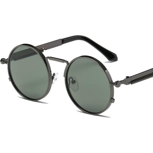 Classic Punk Sunglasses Retro Mens Womens Round Metal Sunglasses 2021 Fashion Luxury Brand Mens Gothic Glasses UV400