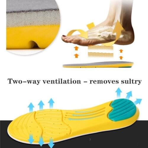 Memory Foam Sweat Outdoor Absorption Running Pads Sport Shoe Inserts Breathable Foot Care Insoles Male Size 35 48 arch support