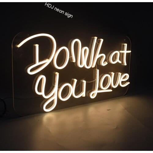 Custom led neon sign do what you love art bar pub club wall hanging flexible decoration for room Wedding