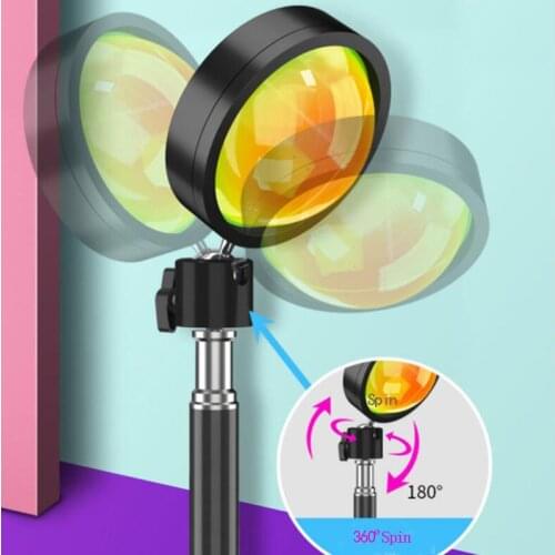 USB Rainbow Sunset Projector Light Led Night Light Desk Lamp Festival light for Bedroom Bar Coffee Wall Decoration Lighting