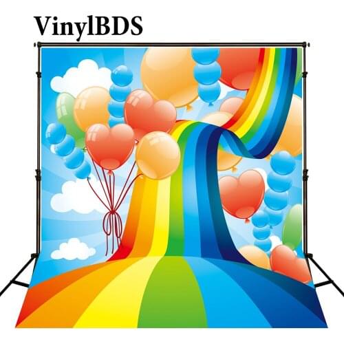 VinylBDS Valentines Day Backdrops Photo Background Rainbow Backdrop Cartoon Children Photography Backdrops for Photocall Newborn