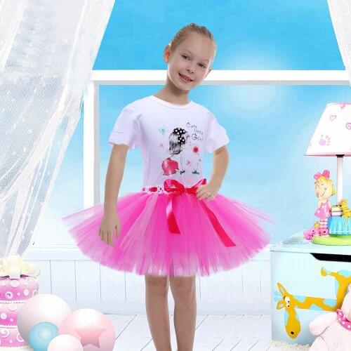 Tulle midi skirt clothes for teens for summer Baby Girls girl clothes Kids for Girls Children red Tutu With T-shirt Tulle skirt