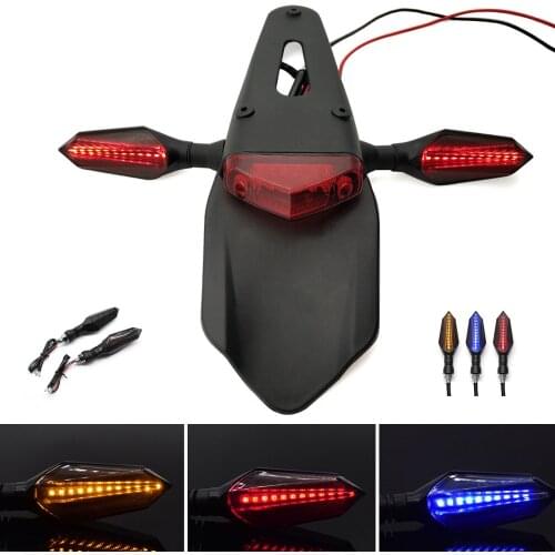 For KAWASAKI KLX 150 250 KLX250 KLX 450R KDX 125 250 Motorcycle Tail Light Enduro Dirt Bike Rear Fender Brake Stop turn signals