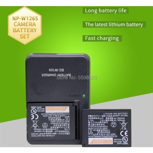 BC-W126 BCW126 Charger + 2pcs NP-W126S W126S Camera Battery for Fujifilm Fuji X-H1 X-PRO3 X-PRO2 X-E2 X-A5 X-A3 XT3
