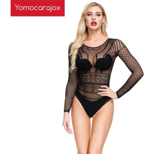 Jacquard Jumpsuit Weave Sexy Bodysuit Hot Erotic Costume Lingerie For Women Sexs Porn Bodystocking Transparent Fishnet Costumes