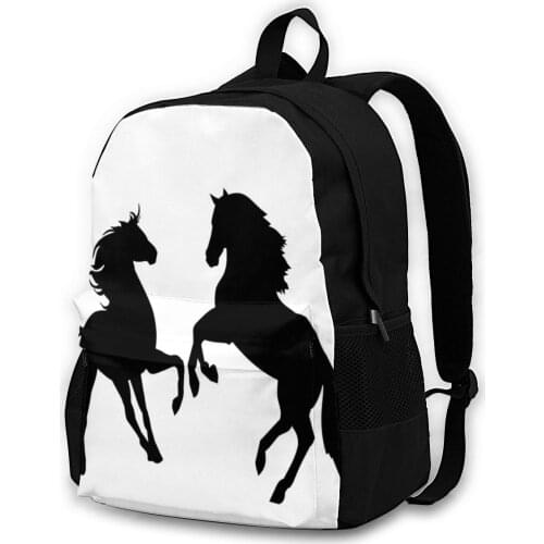 Horse Backpacks School Tourist Print Backpack Kawaii Polyester Bags