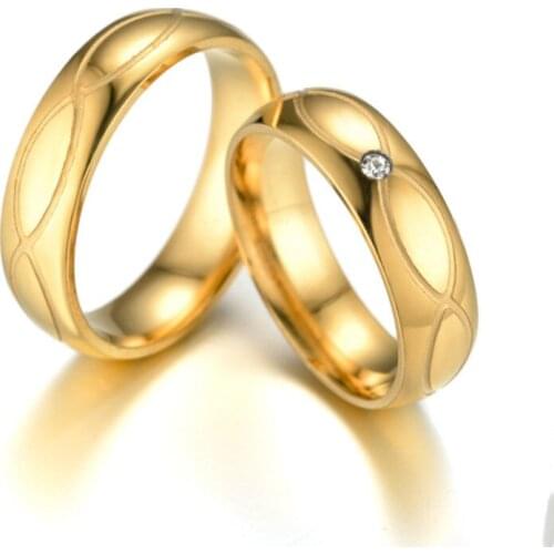 Jewelry Luxury Fashion Gold Titanium Steel Creative Stainless Steel Diamond Women Ring Bridal Wedding Rings for Girls