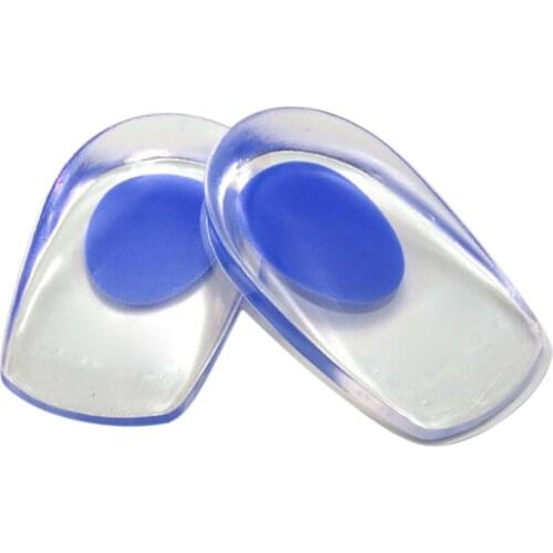 1 Pair Heel Support Pad Cup Gel Silicone Shock Cushion Orthotic Increased Insoles Plantar Care Foot Inserts Soft Half Height