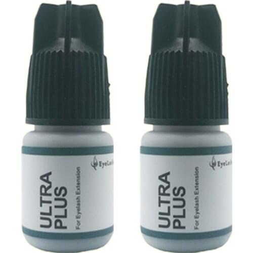 2PCS ULTRA PLUS Glue With Sealed Bag 2-3s Dry Time 3ml/Bottle Last Over 5-6Weeks Adhesive Eyelash Glue Korea Made